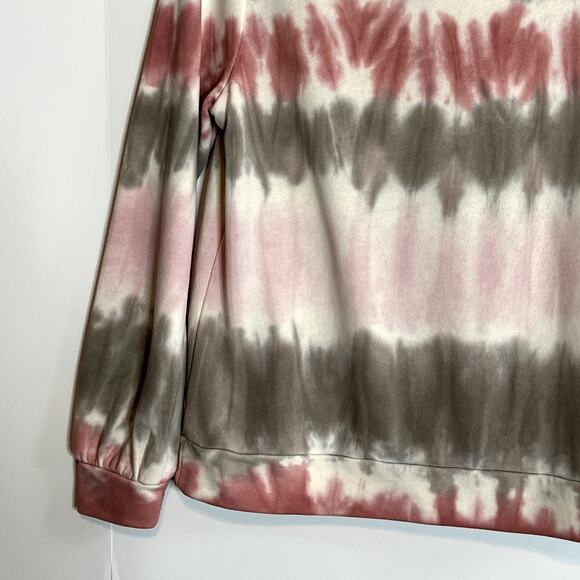 Dolan LCC Kendall Long Sleeve Tie Dye Pullover Sweatshirt Pink Taupe Women Small - Picture 10 of 14